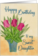 Happy Birthday to My Sweet Daughter Watercolor Roses card