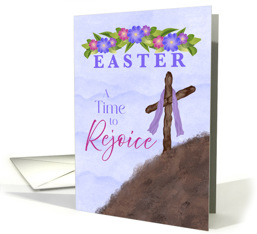 A Time to Rejoice Easter With Cross on Hill card (1908214)