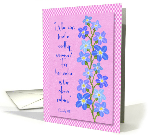 Mother's Day Floral For Her Value is Far Above Rubies Scripture card