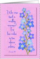 Mother’s Day Floral For Her Value is Far Above Rubies Scripture card