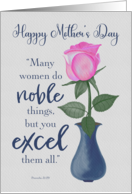 Happy Mother’s Day Pink Watercolor Rose Scripture card