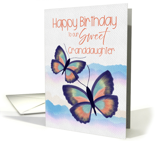 Happy Birthday to Our Sweet Granddaughter Watercolor Butterflies card
