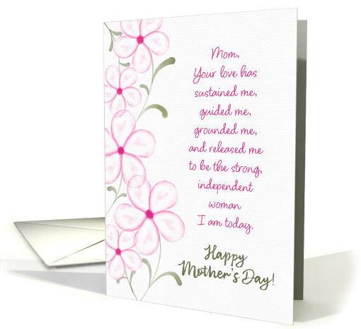 Happy Mother's Day Sentiments from Daughter Pink Floral Border card