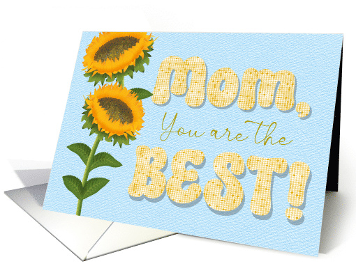 Mom You Are the Best Mother's Day Watercolor Sunflowers card (1918746)