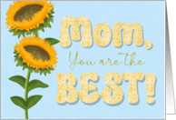 Mom You Are the Best Mother’s Day Watercolor Sunflowers card