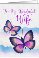 Happy Mother’s Day For My Wonderful Wife Watercolor Butterflies card