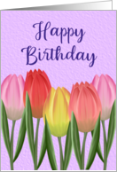 Happy Birthday Colorful Tulip Blooms card