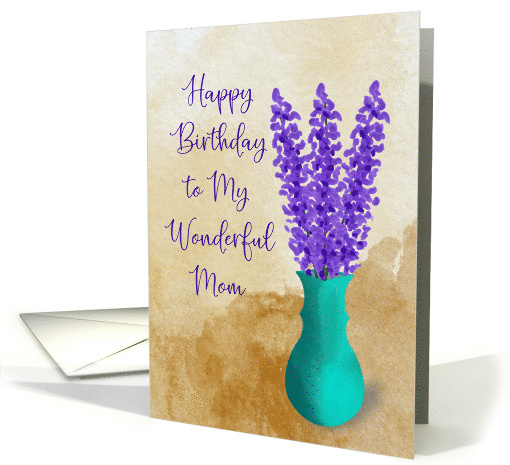 Happy Birthday to My Wonderful Mom Lavender in Vase card (1923218)