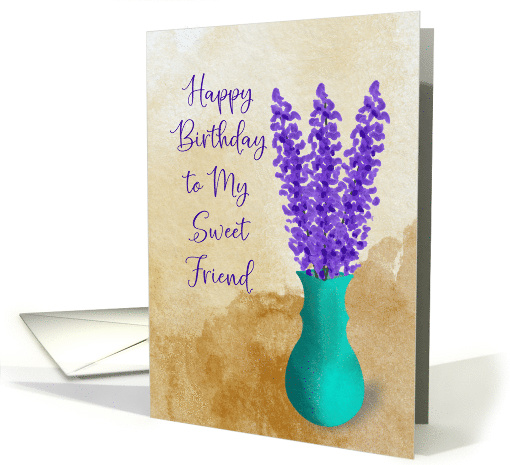 Happy Birthday to My Sweet Friend Lavender in Vase card (1923360)