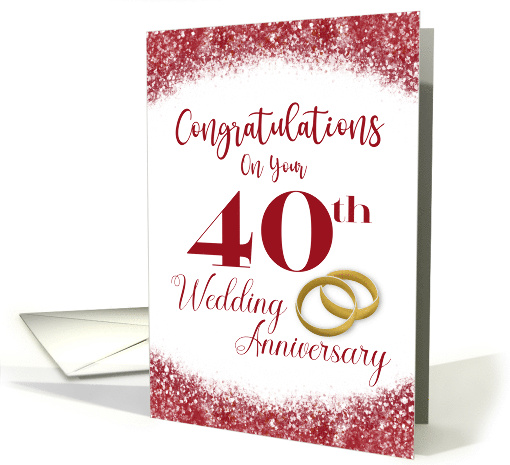 Congratulations on Your 40th Wedding Anniversary Ruby Red... (1927970)
