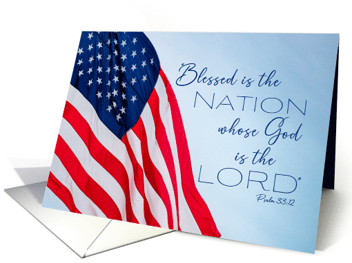 Blessed is the Nation American Flag Scripture card (1931378)