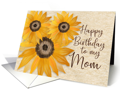 Happy Birthday to My Mom Watercolor Sunflowers card (1939286)