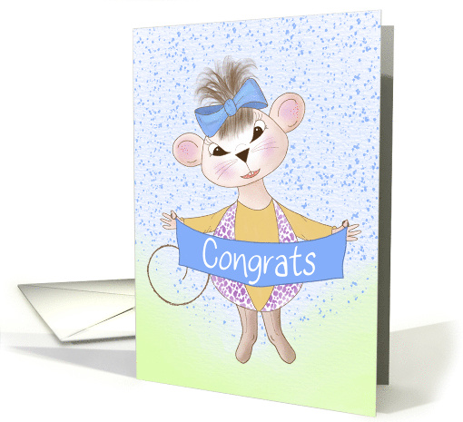 Congratulations On Your New Baby Boy Cute Girly Mouse card (1953970)