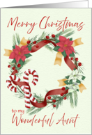 Merry Christmas to My Wonderful Aunt Wreath card