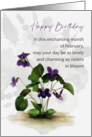 February Birthday Violets card