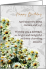 April birthday daisies card
