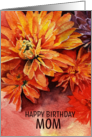Mom’s Birthday Vibrant Yellow Orange Purple Chrysanthemums card
