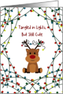 Tangled in Lights But Still Cute card