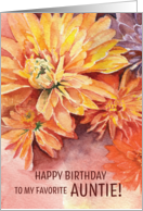 Auntie’s Birthday Autumn Chrysanthemums My Favorite Auntie card