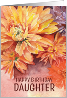 Daughter Happy Birthday Fall Autumn Chrysanthemum card