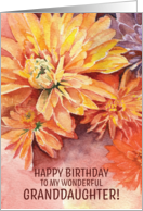 Granddaughter’s Birthday Vibrant Fall Autumn Yellow Orange Chrysanthem card