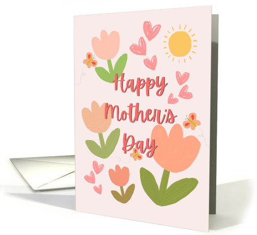 Happy Mother's Day Mom Tulips Butterflies and Hearts card (1909154)