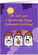 We Wish You A Hauntingly Happy Halloween Birthday card