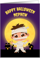 Happy Halloween Nephew Cute Mummy card