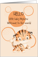 Hello Little Baby Nephew Welcome to the World card