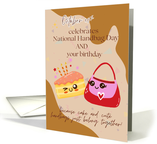 October 10th Birthday Card National Handbag Day Cute Fun Greeting card