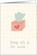 Funny Get Well Card Tissue Box with Heart and Playful Message card