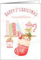 Niece First Christmas Cute Stocking card