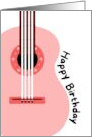 Happy Birthday Pink Guitar Music Lover card