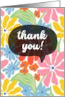 Colorful Flowers Thank You Blank card