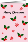 Merry Christmas Holly Snowflakes card