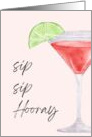 Sip Sip Hooray Cocktail Birthday card