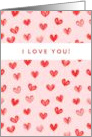 I Love You Little Red Hearts Blank card