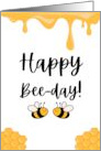 Happy Bee Day Cute Bees Birthday card