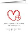Dogs Leave Paw Prints On Our Hearts Sorry For Your Loss Pet Sympathy card