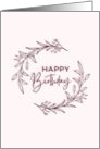 Happy Birthday Cute Leaf Wreath card