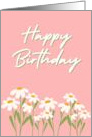 Happy Birthday White Flowers Floral card