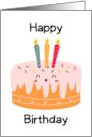 Happy Birthday Cute Smiley Cake card