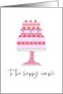 To The Happy Couple Pink Cake Wedding Congratulations card