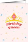 Birthday Queen Crown Cute Happy Birthday card