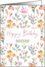 Happy Birthday Mom Cute Flowers Mother card