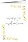 Wishing You Comfort and Peace Sympathy Yellow Flowers card