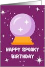 Happy Spooky Birthday Purple Crystal Ball card