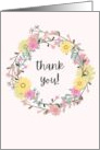 Thank You Floral Wreath Light Pink card