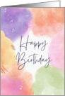 Happy Birthday Colorful Watercolor card