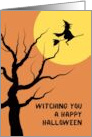 Witching You A Happy Halloween Spooky Tree With Witch card
